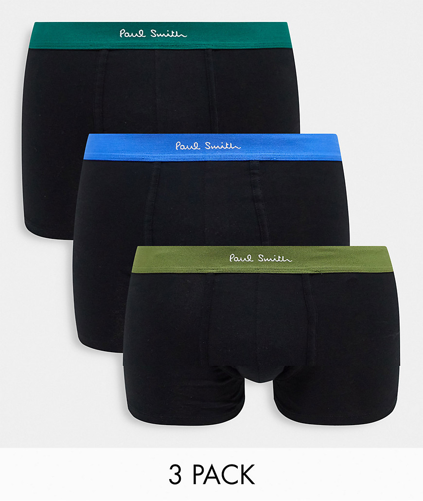 Paul Smith contract waistband 3 pack trunks in black