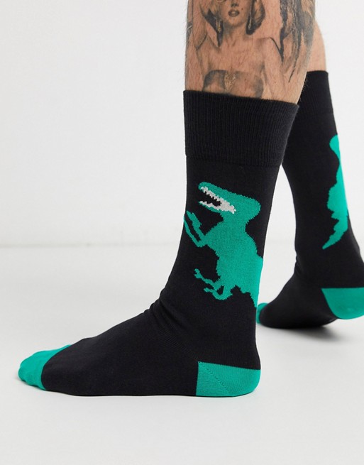 Paul Smith dino socks in black/ green