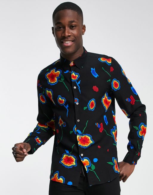 Paul Smith Elegant overhemd met lange mouwen en print in zwart