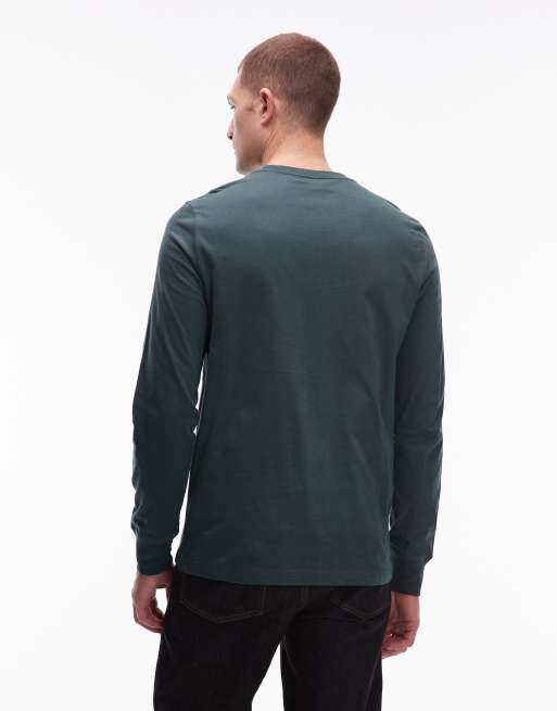 Paul Smith - Grøn T-shirt med lange ærmer og zebralogo i regular fit, 3 af 5