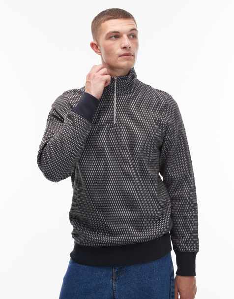 Paul Smith half zip regular fit sweatshirt in blue - view 1
