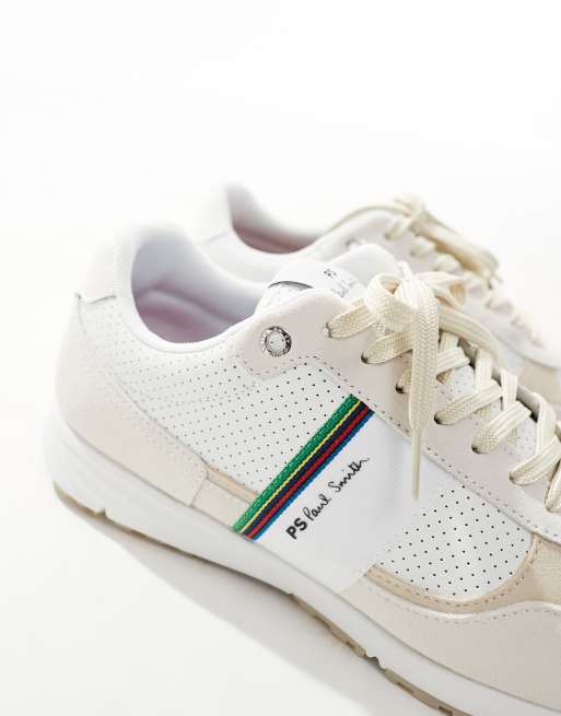 PS PAUL SMITH HUEYスニーカー PS by Paul Smith White Sports Stripe Huey Sneakers | Jules B