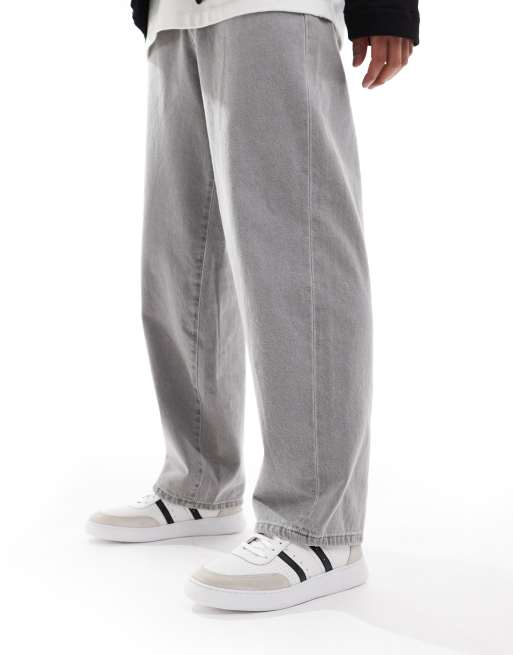 Paul Smith leather logo sneakers with side stripe in white