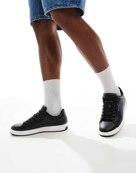 Paul Smith – Ledersneaker in Schwarz und Weiß mit Logo - view 1