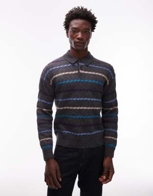 Paul Smith long sleeve polo shirt in black