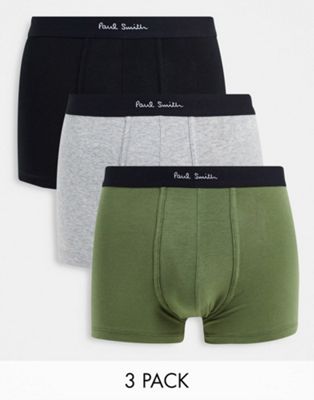 Sous-vêtements Paul Smith - Lot de 3 boxers - Noir/kaki/gris