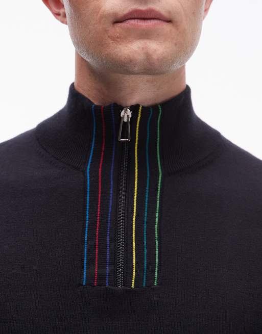 Paul Smith - Maglione nero con zip corta, 3 di 4