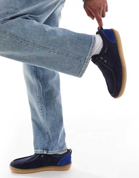 Paul Smith - Mocassini blu in camoscio con logo - view 1