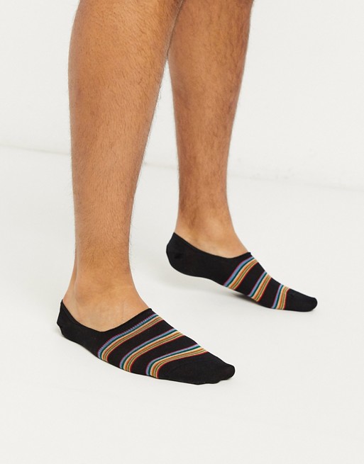 Paul Smith multi stripe block no show socks