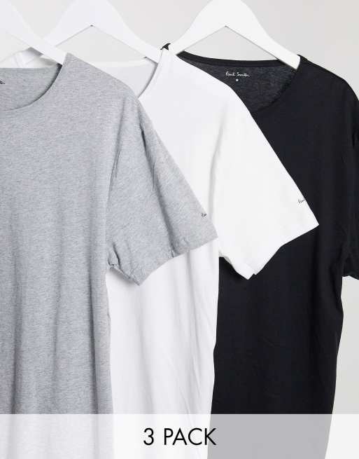 Paul Smith – Myskläder – Svart/vit/grå t-shirtar i 3-pack