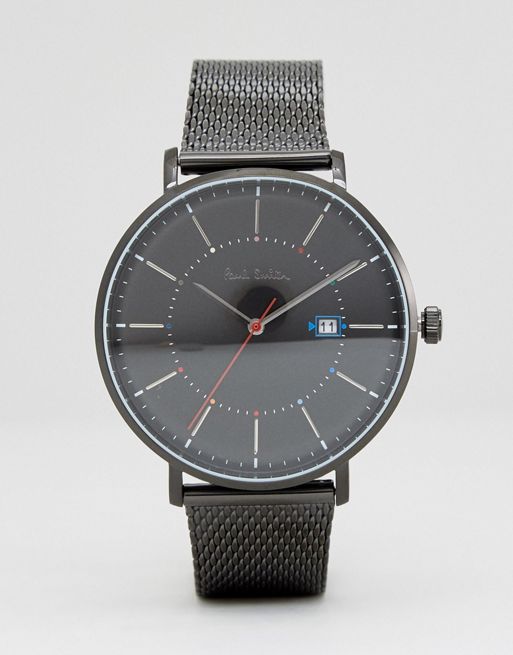 Paul Smith P10087 Track Mesh Watch In Black 42mm | ASOS