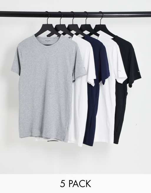 Paul Smith - Pakke med 5 T-shirts i sort/hvid/grå/marineblå