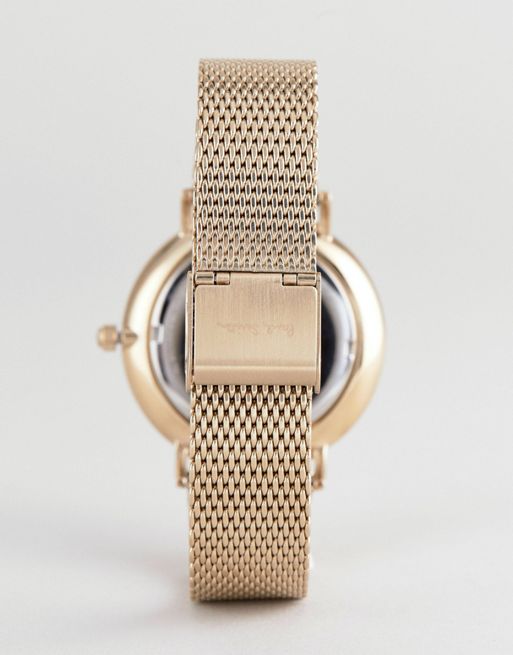 Paul Smith PS0070002 Petit track mesh watch in gold 38mm | ASOS