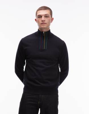 Ps By Paul Smith Paul Smith Quarter Zip Sweater In Black