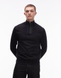 [PS Paul Smith] Paul Smith quarter zip sweater in black Chest 40 Black