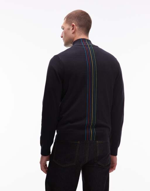 Paul Smith quarter zip sweater in black, 4 of 4