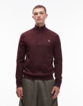 [PS Paul Smith] Paul Smith quarter-zip zebra logo sweatshirt in red Chest 34 Red