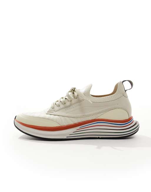 Paul Smith - Råhvide chunky sneakers med stribet sål og logo, 3 af 5