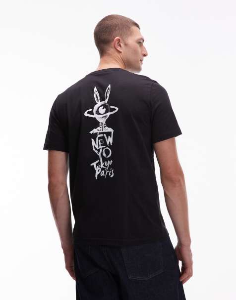 Paul Smith regular fit graphic t-shirt in black - view 1