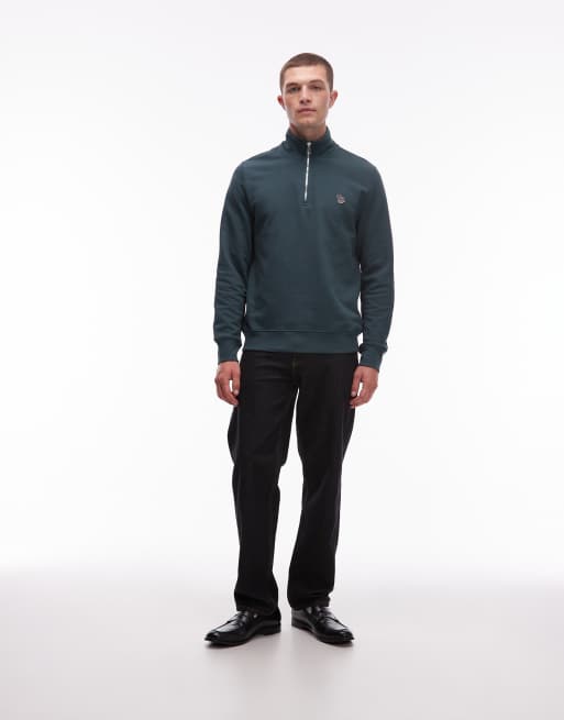 Paul Smith - Regular fit trui met korte rits en zebralogo in groen, 2 van 4