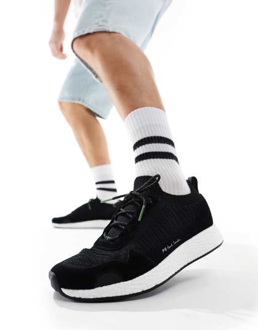 Paul Smith – Rock – Czarne dzianinowe buty sportowe z logo