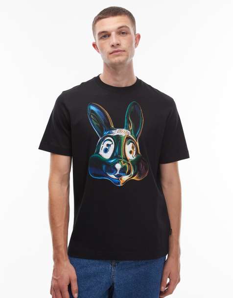 Paul Smith short sleeve rabbit t-shirt in black - view 1