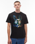 [PS Paul Smith] Paul Smith short sleeve rabbit t-shirt in black Chest 38 Black
