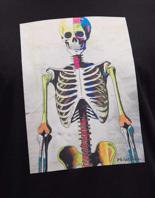 Paul Smith skeleton graphic regular fit t-shirt in black ASOS