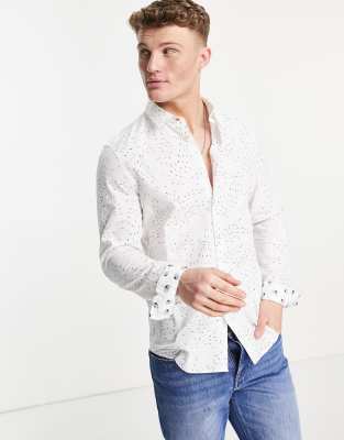 Paul Smith Paul Smith slim fit long sleeve shirt-White