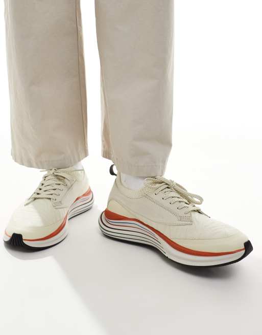 Paul Smith – Sneaker in Wollweiß mit dicker, gestreifter Sohle und Logo, 2 von 5