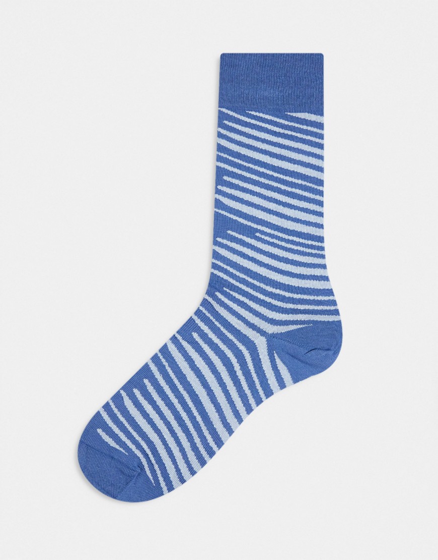 Paul Smith socks in blue zebra print with logo