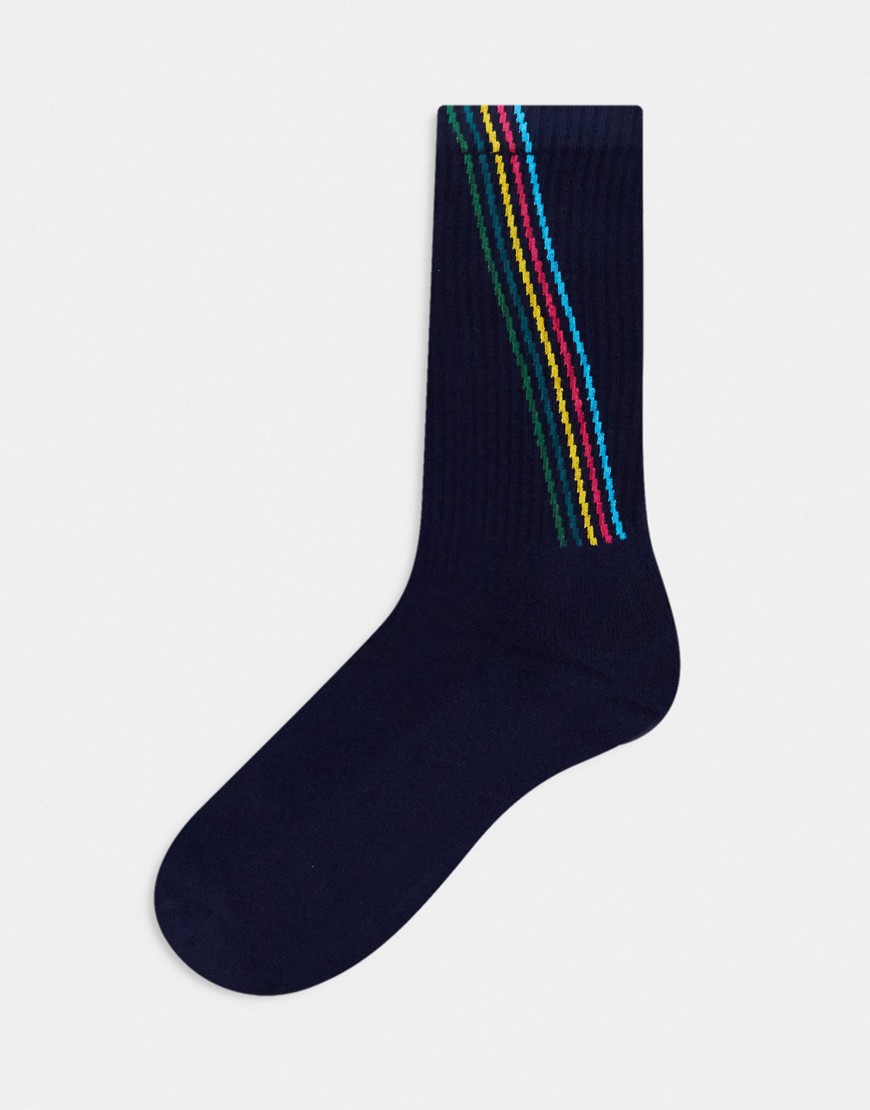 Paul Smith socks with logo stripe in black