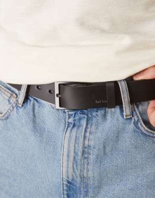 PS Paul Smith Paul Smith stripe buckle belt in black