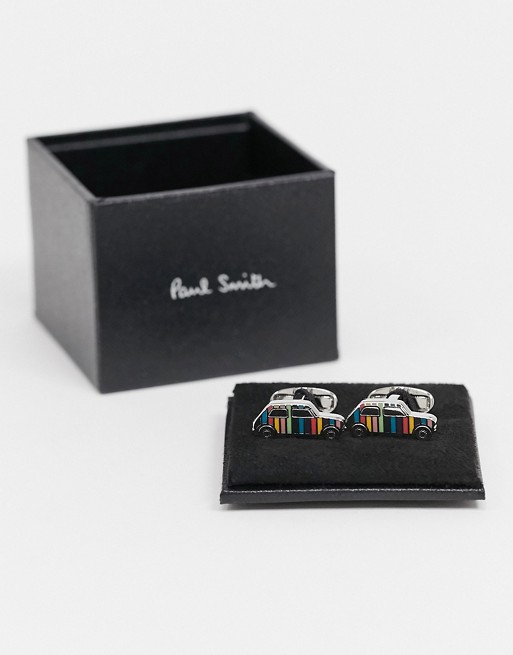 Paul Smith stripe mini cufflinks in silver