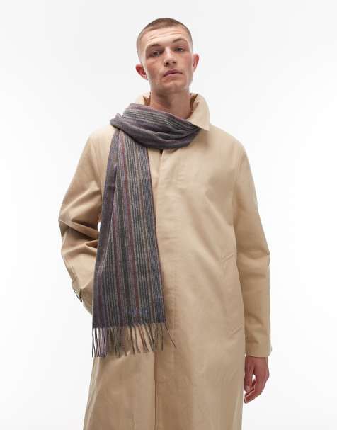 Paul Smith stripe scarf in grey - view 1