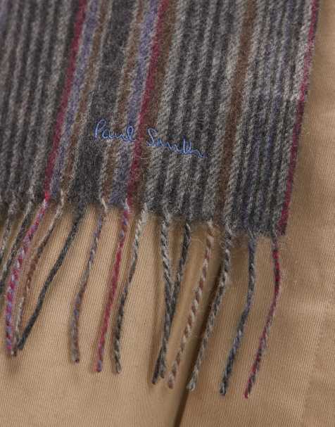 Paul Smith stripe scarf in grey - view 2