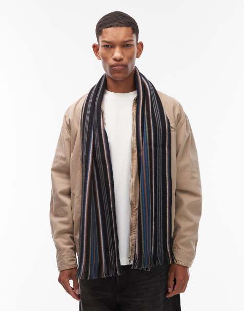 Paul Smith striped scarf in black - view 1