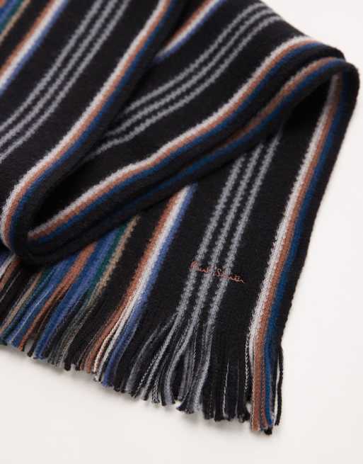 Paul Smith striped scarf in black, 2 of 3