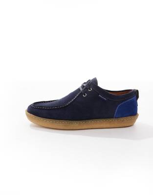 Ps By Paul Smith Paul Smith Suede Logo Moccasin Shoes In Blue