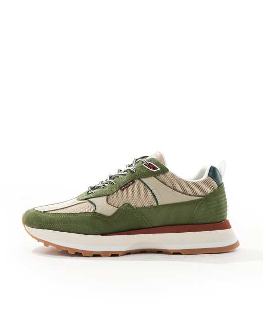 Paul Smith suede mix chunky sneakers with logo in green, 2 of 5