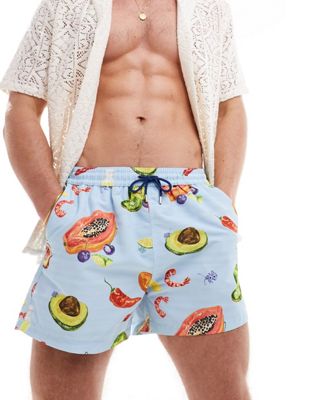 Paul Smith swim shorts in vegtable print with logo