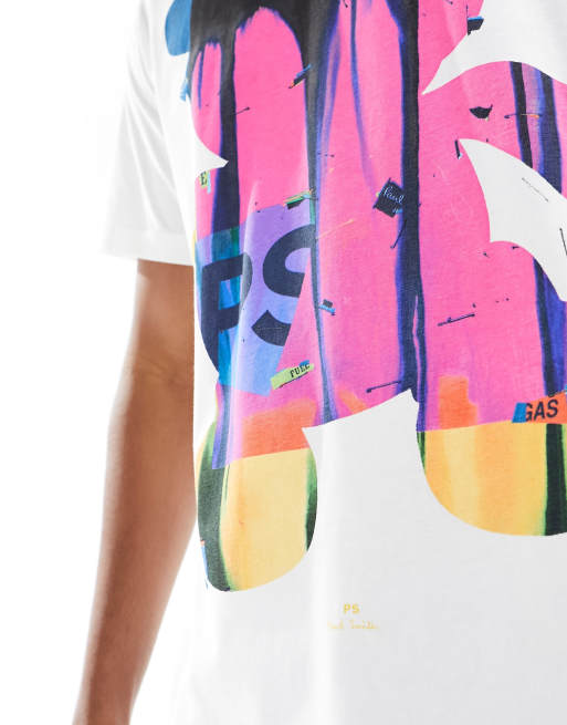 Paul Smith - T-shirt bianca con stampa grande sul petto, 2 di 4