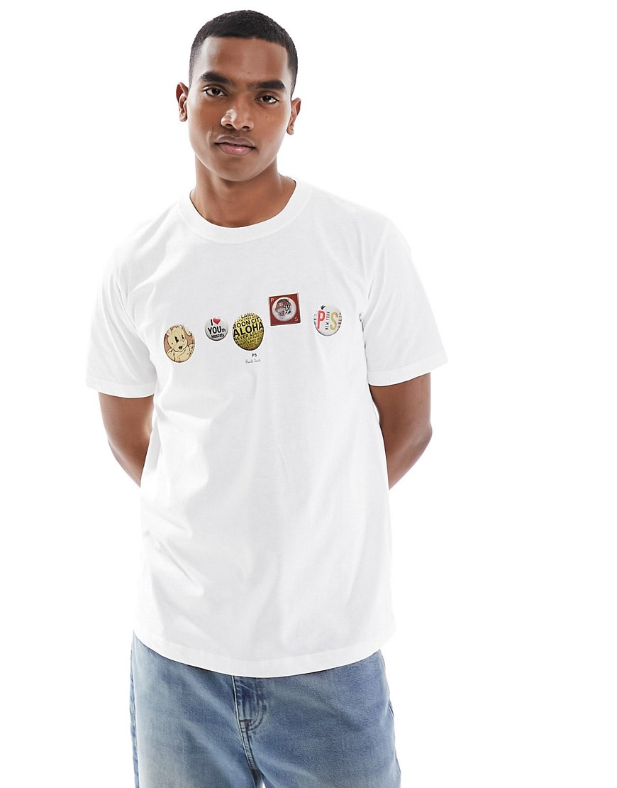 Paul Smith t-shirt with logo badges in white