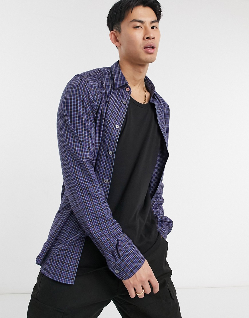 Paul Smith tailored checked long sleeve shirt-Blues