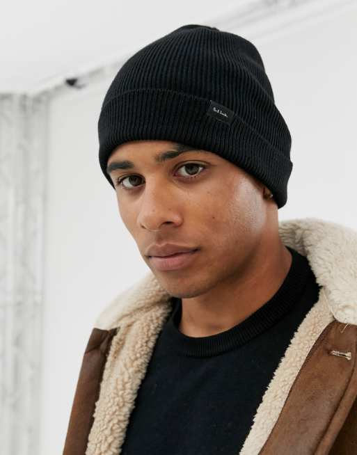 Paul Smith - Wollen beanie met logo in zwart