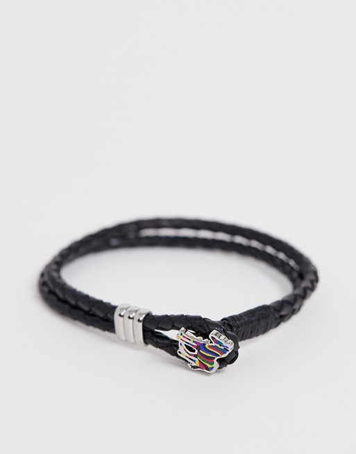 Paul Smith woven zebra bracelet in black