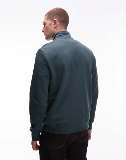 Paul Smith zebra logo regular fit half zip jumper in green, 4 of 4