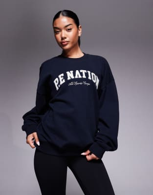 PE Nation Heritage sweat in dark sapphire-Blue