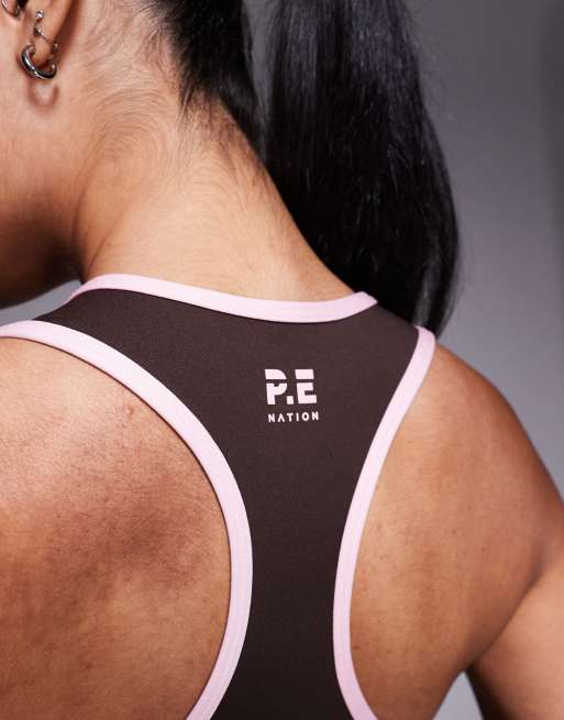 P.E Nation renewal tank top in espresso and chalk pink, 2 of 4