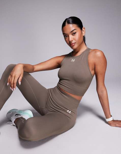 P.E. Nation - Restore - Naadloze tanktop in walnoot bruin - view 1